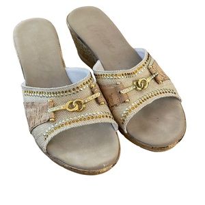 Onex women’s 8 cork wedge slip on sandals